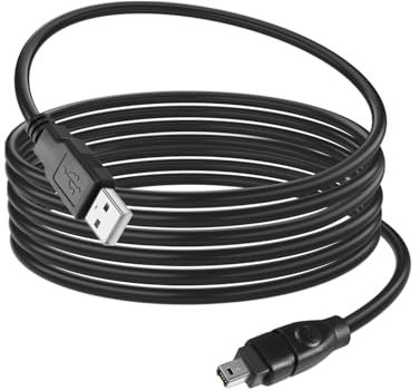 HATMINI Câble adaptateur Firewire 4 broches vers USB de 1,8 m, câble convertisseur USB 2.0 A mâle Firewire IEEE 1394 4 broches pour imprimante, scanner, appareil photo numérique, disque dur