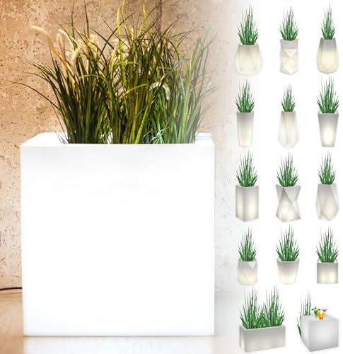 Generisch DEKOPOT Leuchtender Blumentopf Groß | Pflanzkübel geeignet für Haus, Büro, Garten, Patio, Hotel, Restaurant, Balkon und Terrasse, gemütliche Innenlampe, moderner Gartentopf (Pixel Pot)