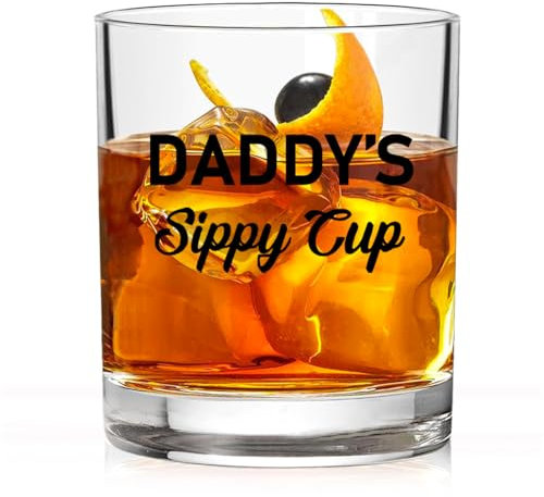 Bicchiere da whisky con beccuccio per papà, 325 ml, regalo per la festa del papà da parte della figlia, figlio, moglie, regalo divertente e unico per papà, papà, marito, regalo di compleanno per papà