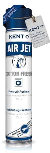 KENT Air Jet – Kraftvoller Lufterfrischer mit Sofortwirkung – Power Duft-Spray: Frische Wäsche - Neutralisiert Tiergeruch, Rauch, WC-Gerüche Spray – ideal für Bad, Küche, Büro, Werkstatt, Fahrzeuge