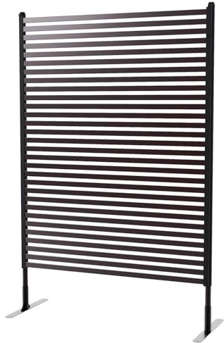 Sichtschutz für den Außenbereich, Sichtschutzzaun, Metall-Sichtschutz, Terrassen-Sichtschutz, dekorative Rohre und Lamellen, Trennwand, Sichtschutz für Hinterhof, Terrasse, Garten, Braun (60 x 180 cm)