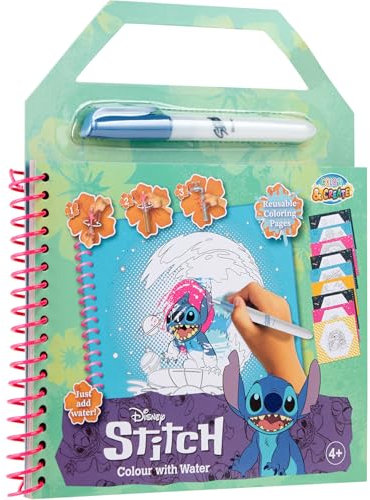 Disney Stitch – Mit Wasser Malen – Color & Create – Wiederverwendbare Malvorlagen, Einfach Wasser Hinzufügen (ST24354)