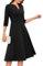 DRESSTELLS Black Cocktail Dresses for Women UK, 3/4 Sleeve Formal Summer Wedding Guest Dress, Vintage Tea Party Prom Modest Funeral Black L