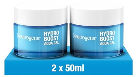 Neutrogena Hydro Boost Aqua Gel (2x50 ml), feuchtigkeitsspendende Gesichtscreme mit Hyaluronsäure, Aminosäuren & Elektrolyten, schnell einziehende Feuchtigkeitscreme für normale & Mischhaut,Doppelpack