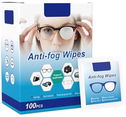 Glasses Cleaner Wipes | 100pcs Lens Cleaning-Wipes | Anti-Fog Eyewear Cleaning, Portable Glasses-Wipes, Streak- Formula, Ideal for, Travel, Hotel, Home, Sports Use