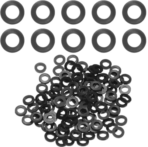 M METERXITY 120-Pack M3 Nylon Flat Washers 3x6x1mm(IDxODxT) Round Black | Plastic,Plain Washer,Fastener Sealing Spacer Gasket Ring,for Household/Commercial