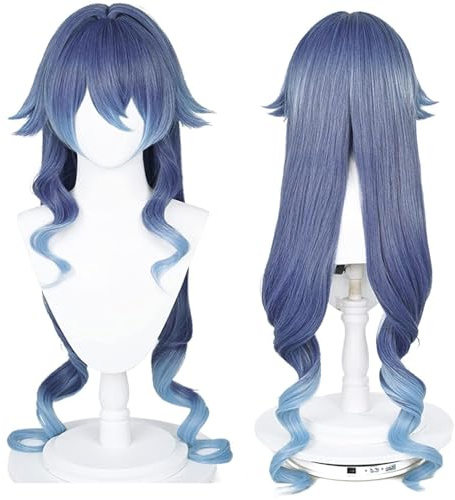 Perruque de cosplay longue tresse Layla - Dégradé bleu - Perruque de cosplay - Genshin Impact Anime
