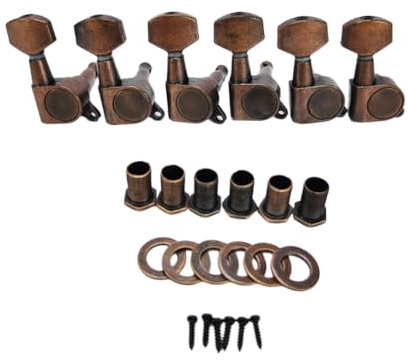 Asyduey 6 Pcs Guitar Tuners Guitar Tuning Pegs Tuners Machine Knobs Square Handle Guitar Button