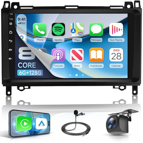 8 Core 6G+128G 9 Autoradio Android für Mercedes Benz Class A W169 Class B W245 W639 Vito W639 Viano W906 Sprinter Carplay Wireless Android Auto Mirror Link Navi GPS FM/RDS/EQ Bluetooth Rückfahrkamera