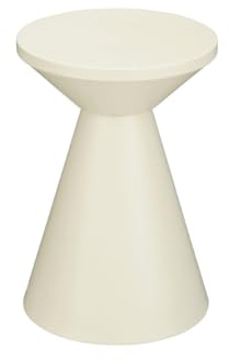 MICA Decorations Jim Beistelltisch – Beistelltisch Rund H45 x Ø31 cm – Wohnzimmer Tisch oder Nachttisch – Eisentisch – Industrieller Stil – Beige