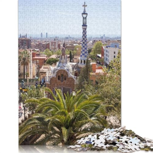 1000-teiliges Architektur-Puzzle Park Güell für Erwachsene, kreatives Holzpuzzle, Geschenkidee für Teenager, 1000 Teile (75 x 50 cm)