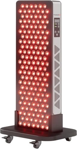 Rotlichttherapie-Panel Lampe, 156 LEDs Rotlicht, für Familie und Sport | Infrarotlampe 460–880nm, 3 Modi, dimmbar, Timer– für tiefe & oberflächliche Gewebe