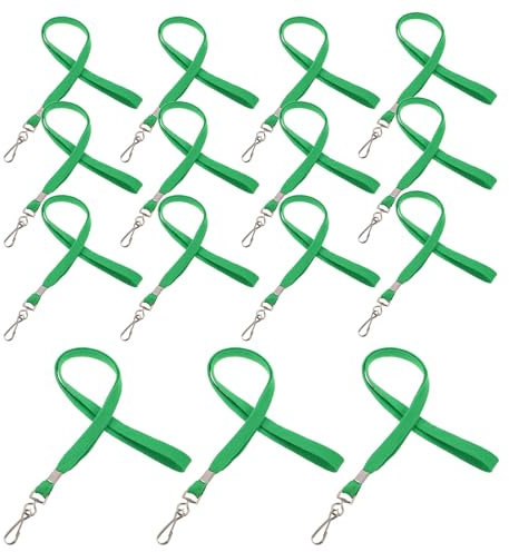 Alipis 50 Stück Ausweishalterband aus Polyester und Metall Flaches Grünes Ausweis Umhängeband mit Komfortablem Design für Büro und Veranstaltung