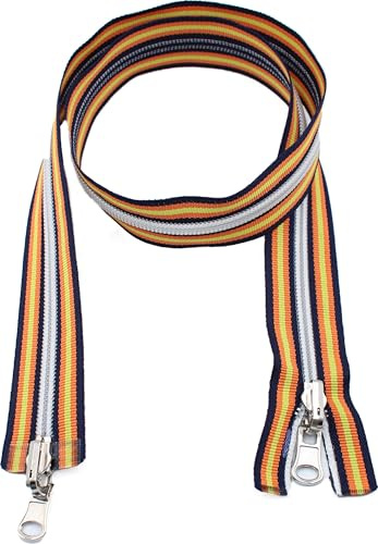 Cerniera multicolor zip lampo spirale catena n° 6 divisibile e reversibile singolo doppio cursore lunghezza 80 cm altezza 3 cm giubbotto giacca gilet tirante (REVERSIBILE - DOPPIO CURSORE)