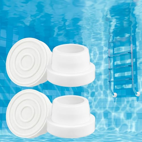 DIELOVEHUA 4 Piezas Tapones de Goma para Escalera de Piscina, Tapones para Escalera de Piscina, Parachoques de Escaleras Blancos, Accesorios de Piscinas para la Mayoría para Escaleras de Piscinas
