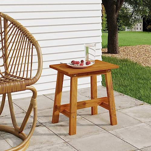PHGTYUK Sgabello in legno massello 45 x 29 x 45 cm, rettangolare, in acacia per interni ed esterni, come sgabello per piante, sgabello da doccia o tavolino robusto in legno tropicale, design sicuro