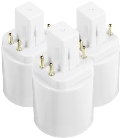 Adattatore Lampadina Presa G24q a E27, 3 Pezzi Bianco | Convertitore in Plastico, Installazione Semplice, Prestazioni Stabili, Uso per Spazi Commerciali e Case