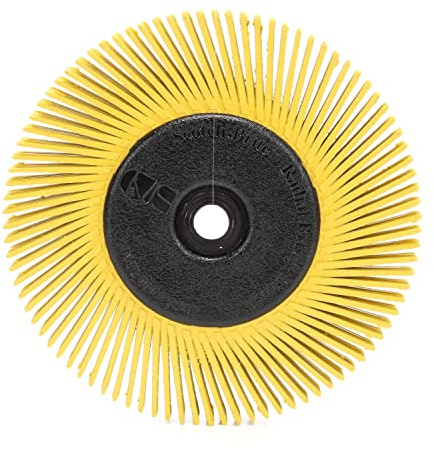 Scotch-Brite Radial Bristle Brush BB-ZB, 152 mm x 12.7 mm x 25.4 mm, P80 | Yellow, Type A, With adapter, 1 per Package