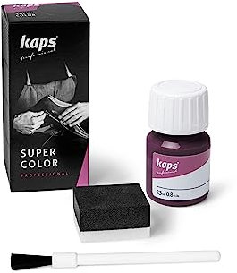 Dye Paint For Leather Shoes And Bags With Sponge And Brush, Kaps Super Color, 70 Colours, 25ml - 0.85 fl. Oz., 126 - Cardinal