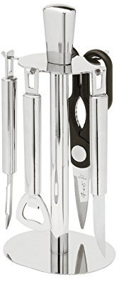 Giannini Set 5 Pezzi con Portagadget Porta Accessori, Acciaio, Multicolore