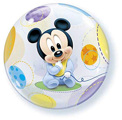 Qualatex 16432 Single DN Baby Mickey Mouse 1 Bubble Balloon, 22-Inch