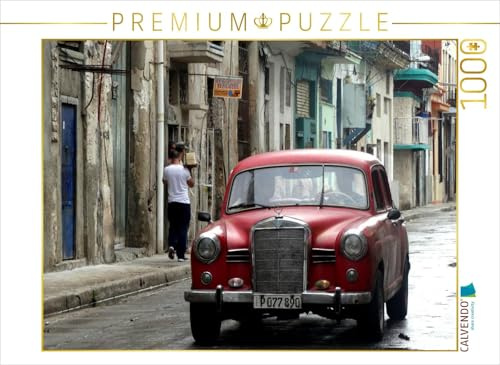 CALVENDO Puzzle Der legendäre Oldtimer Mercedes 180 unterwegs in Havanna | 1000 Teile Lege-Größe 64 x 48 cm Foto-Puzzle für glückliche Stunden