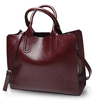 NICOLE&DORIS Mode Damen Handtaschen Umhängetasche Schultertaschen Henkeltaschen Messenger Bag Tasche Crossbody Bag Tote Wasserdicht Dauerhaft PU Rotwein