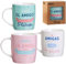 Dcasa - Set 3 Taza Ceramica AMIG@S en Caja de Regalo