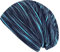 Wollhuhn ÖKO Jungen/Mädchen Bequeme Long Beanie/Mütze/Beanie-Mütze/Strickmütze/Kinder-Mütze Jersey Gefüttert Übergangszeiten (Öko-Stoffe/Bio) 20150820 (Lines Schwarz/Türkis, L)