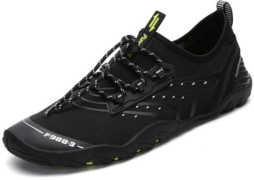 SAGUARO Badeschuhe Strandschuhe Aquaschuhe Wasserschuhe Surfschuhe Schwimmschuhe für Damen Herren Kinder, Schwarz 36