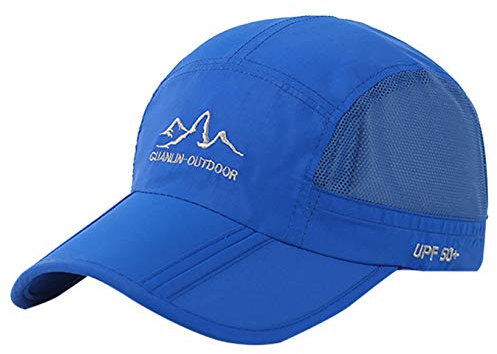 AIEOE Erwachsener Kappe UV-Schutz Cap Basecap Luftdurchlässig Sport Kappe Sonnenschutz Snapback - Blau