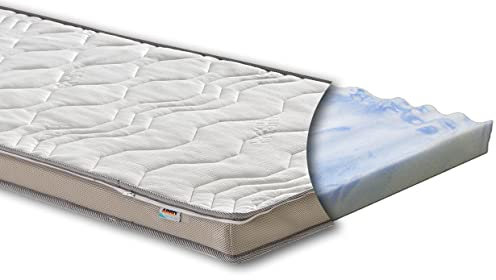 Topper XL Wave 10cm, Matratzenauflage - 7-Zonen-Wellenschnitt - H2, H3, H4 - alle Größen für alle Bettarten geeignet (H2 - weich, 90 x 200 cm)