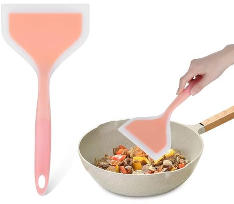 Spatule en silicone, Spatule Cuisine Ustensiles, Spatule flexible résistante à la chaleur, Spatules Antiadhésif Sans Coutures pour la Cuisson et la Pâtisserie, pour Mélanger Remuer Racler(Orange)