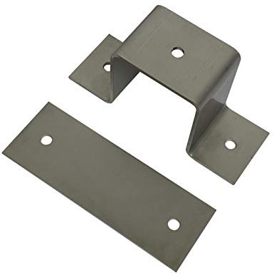 Quadratrohrschelle, Quadratrohr, aus Edelstahl in 20x20, 25x25, 30x30, 40x40, 50x50, 60x60, 70x70, 80x80, 100x100 mit Verbindungsplatte aus Edelstahl (Quadratrohrschelle 80x80 mit Verbindungsplatte)