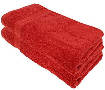 Julie Julsen® Bio Badetuch-Set, 2 Badetücher in 32 Farben erhältlich weich und saugstark Bordeaux 100x150 cm