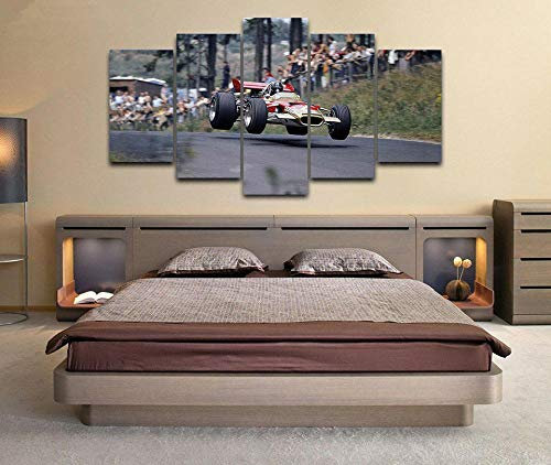 Bilder Abstrakt 5 Teilig Wandbild XXL Bilder Wandbild Vlies Vintage F1 Formel 1 Graham Hill Leinwand Bild Wandbilder Wohnzimmer Wohnung Kunstdrucke Modern Wandbilder Poster Wanddekoration