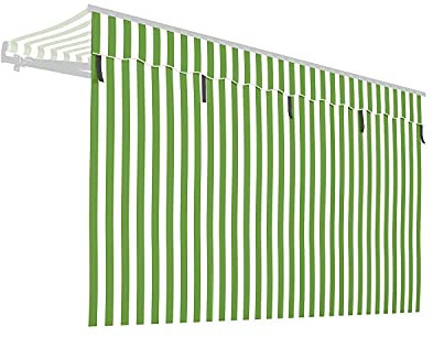 empasa Markisen Volant Markisenstoff Markisen-Zubehör Sonnenschutz Sichtschutz für unsere Gelenkarmmarkisen 'Start' und 'Start Plus', Farbe:grün/weiß, Größe:400 cm