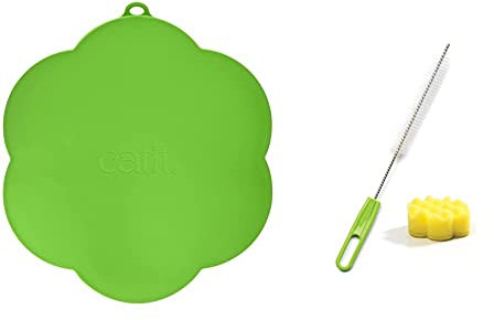 Catit Flower Placemat, Medium, Green & Fountain Cleaning Set