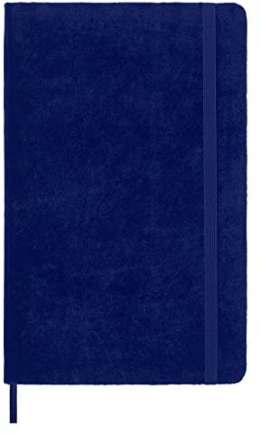 Moleskine Taccuino a Righe, Edizione Limitata Collezione Velvet, Copertina Rigida in Velluto e Chiusura ad Elastico, Colore Viola, Formato Large, 144 Pagine