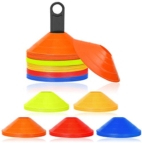 VA-Cerulean Markierungshütchen,50 Stücke Sport Hütchen,Koordination Trainingszubehör für Fussball, Hockey, Handball