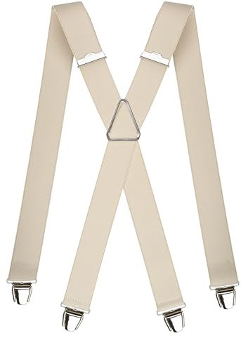 Pierrot Hosenträger für Herren Breit Made in Germany/France - Ultrastarker Gummizug & 4 Extra Starke X-Clips - Verstellbare Länge bis zu 130cm - Garantie auf Lebenszeit
