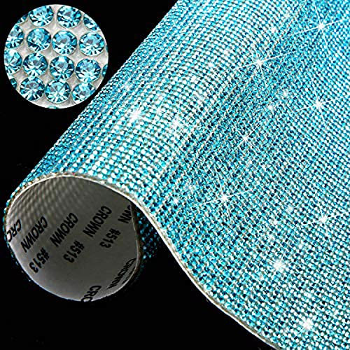 IRIVER BLANK 12000 Stück 2mm Strasssteine Aufkleber in Blättern, Selbstklebende Hitze-Reparatur Kristall-Edelsteine mit Glitzereffekt,Perfekt für Auto- und Basteldekoration(Seeblau)