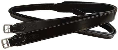 Lussoro Allzweck-Steigbügel aus Leder, volle Größe, 157,5 cm, schwarz, für Englisch und Dessage, breiter Körper, Leder-Steigbügel für Reiten
