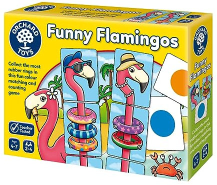 Orchard Toys Funny Flamingos, Educational Colour Matching And Counting Game. Learn Colours. Great Birthday Gift For 4-7 Year Olds