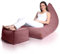 Aiire Modern Sitzsack mit Hocker XXL Design - Riesen Bean Bag + Pouf Flauschig mit Füllung für Jungen und Kinder - Sitz Sack Sofa mit Lehne - Fußhocker Fußkissen Bodenkissen und Liege Rot