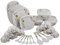 Melamine Dinner Set 40 Pieces Service for 6 White and Green