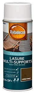 Xyladecor - Lasure Protectrice Aérosol pour Bois Extérieur - Abris, Palissades, Mobilier de Jardin, Volets, Portes et Portails - Chêne Foncé 400ml