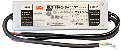 Transformator MeanWell Serie ELG 24 V, Dali Version, dimmbar mit Dali-Signal, Netzteil 24 V IP67, LED-Treiber DC und CV, Eingang 220 V und 110 V (ELG-150-24DA-3Y)