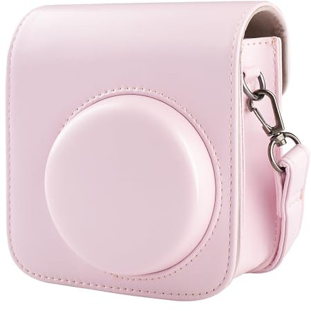 BriLumin Housse pour Instax Mini 12, de Housse Protection en Cuir PU Compatible avec Appareil Photo Instantané Instax Mini (Rose)