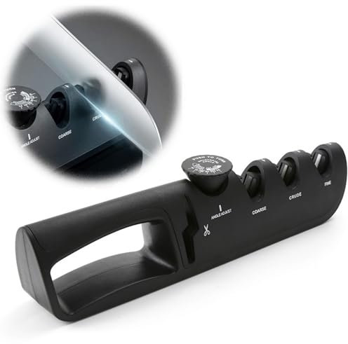 YYwenting Professional Knife Sharpener 4 in 1 Manual Sharpeners 6 Step Adjustable Angle Guide Knife Sharpers Tool for Chef's Kitchen Knives and Scissors Fit All Knives